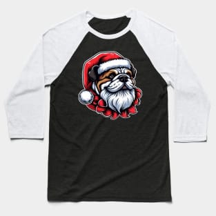 Bulldog as Santa for Christmas Baseball T-Shirt